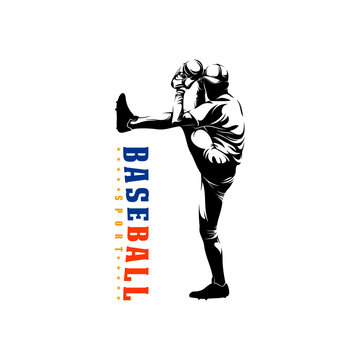Silhouette professional baseball player vector illustration. Perfect for sports logos, team emblems, and tournament posters.