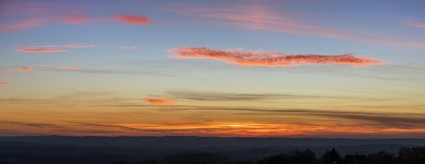 Fototapeta premium sunset evening sky cloud clouds landscape sunshine