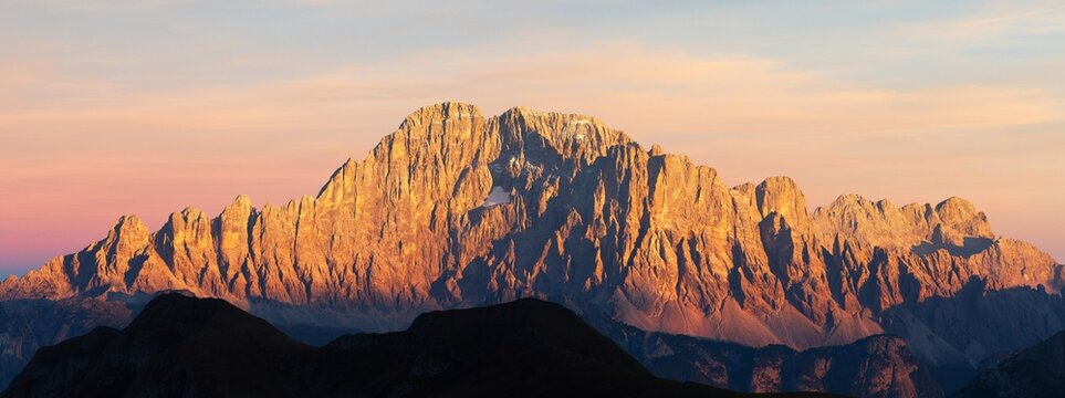 Mount Civetta sunset alps dolomites mountains Italy