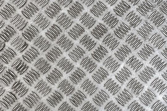 Industrial silver steel diamond tread plate