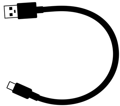Usbc to usb a male cable for computer and mobile device charging and data transfer.
