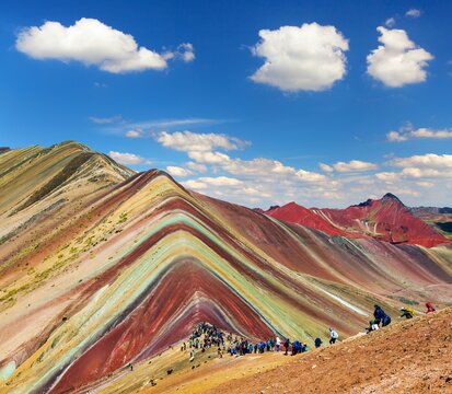 Rainbow mountains Cuzco region in Peru
