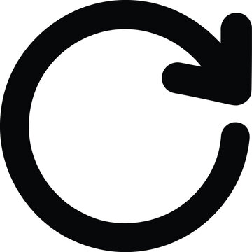 Black Circular Arrow Refresh and Restart Icon