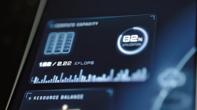 Compute capacity panel reports 82 percent utilization