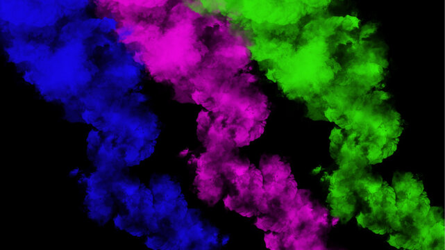 Green purple and blue smoke abstract background
