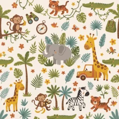 Cute Safari Animals Seamless Pattern © Javier Randi