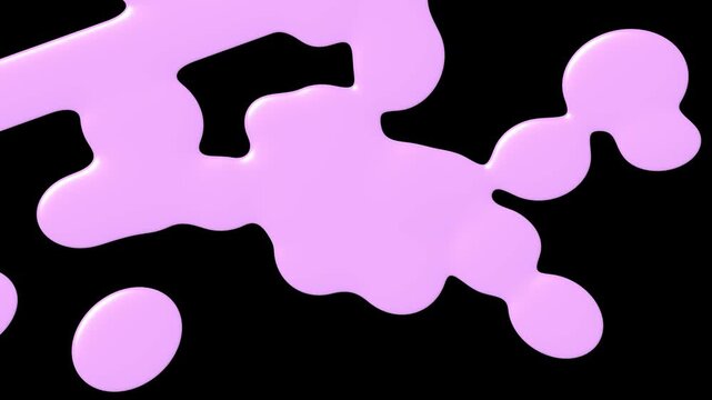 Pink Slime Liquid Paint Splatter and Sploshes Animation on Black Background