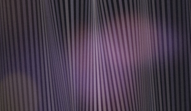 Abstract striped pattern with vertical lines creating a moire effect over a wavy fabric texture with a soft purple and pink glow