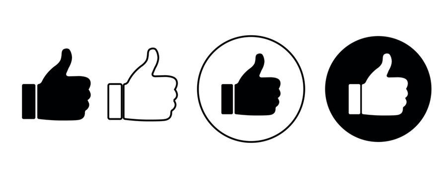 Thumbs up hand  vector set