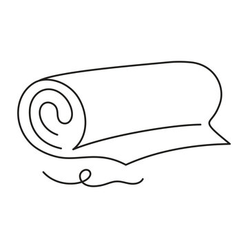 rolled towel spa one line art drawing