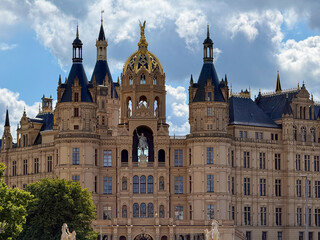 Fototapeta premium Schwerin Castle historic facade in Schwerin, Germany