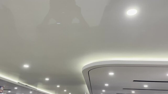 Modern Architecture Ceiling Design with Warm LED Hidden Light and Downlight