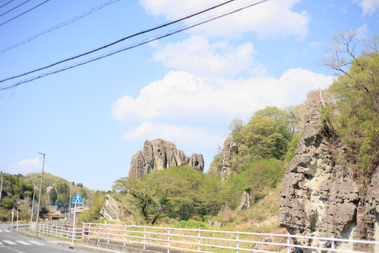 Unique Oya Stone Rock Formations and Cliffs in Oya, Utsunomiya, Tochigi, Japan
