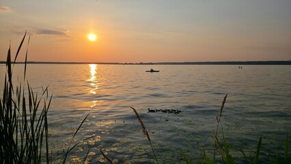 sunset on the lake  zalew zegrzyński zegrze jezioro zegrzyńskie Zegrze Reservoir, Zegrze, Lake Zegrze © mobile
