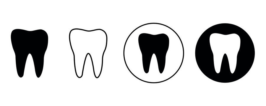 Tooth icon. Dental clinic logo. Human teeth vector illustration.