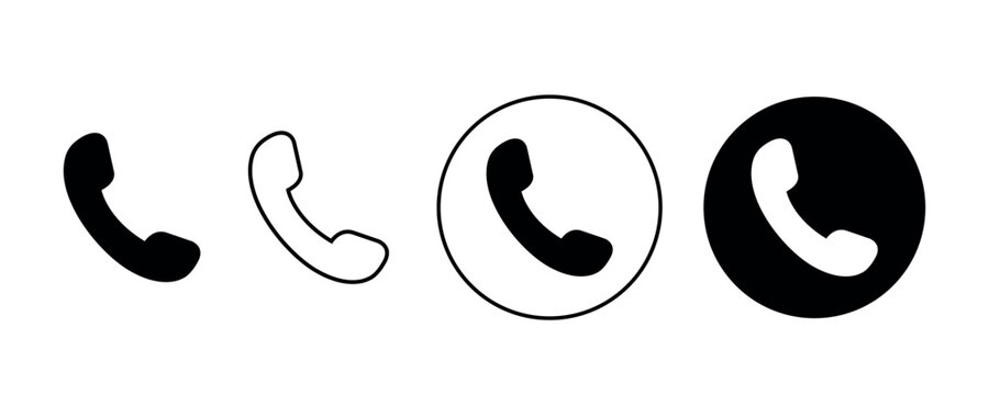 phone simple icon set. Smartphone ringing. Phone sign. 
