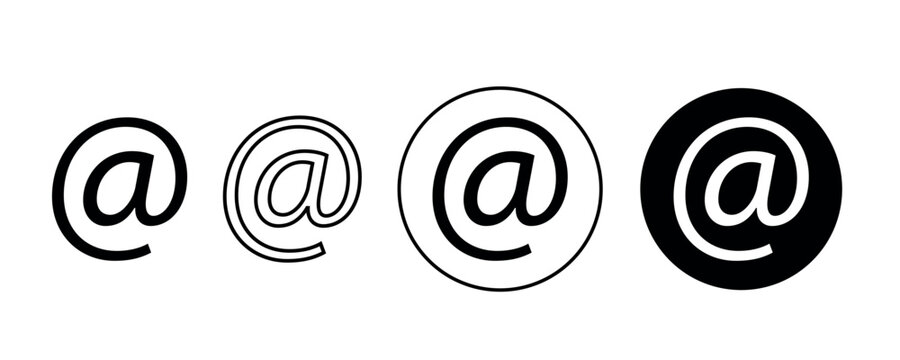 @ Email address vector sign, at symbol, @ button
