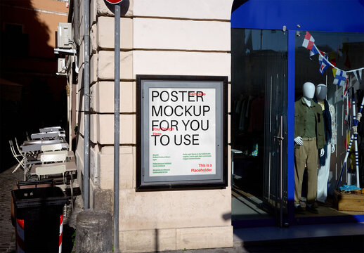 Mockup Of Customizable Sign On Building