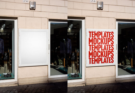 Mockup Of Customized Sign Outside Building