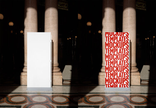 Mockup Of Customized Sign By Pillars