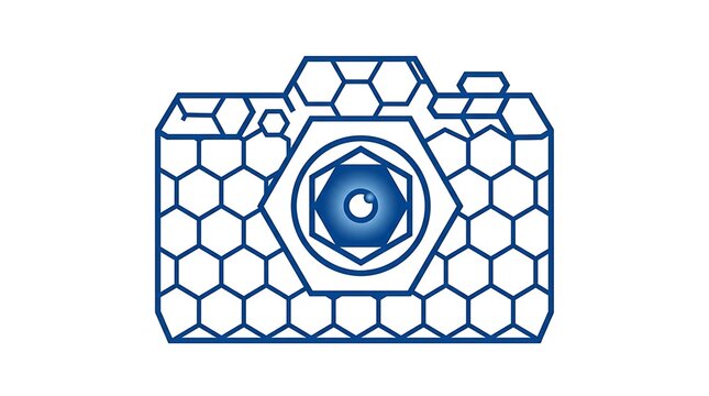Blue hexagonal patterned camera technology