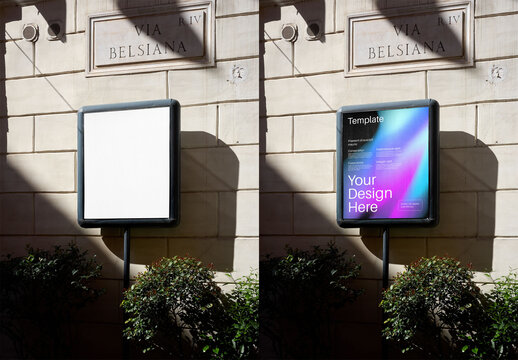 Mockup Of Customizable Signage On Building