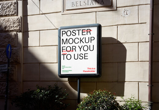 Mockup Of Customizable Poster On Building