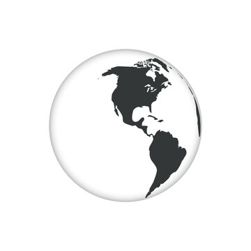 Earth globe set. World map in globe shape. 