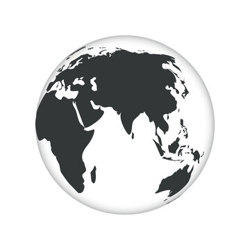 Earth globe set. World map in globe shape. 