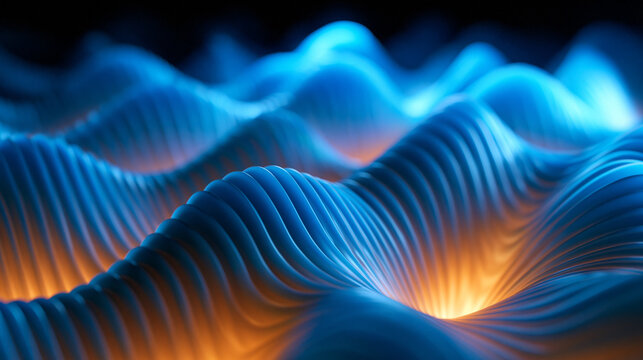 Abstract Futuristic Wave Pattern with Glowing Light
