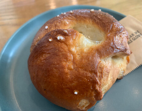 croissant on a plate Shio pang