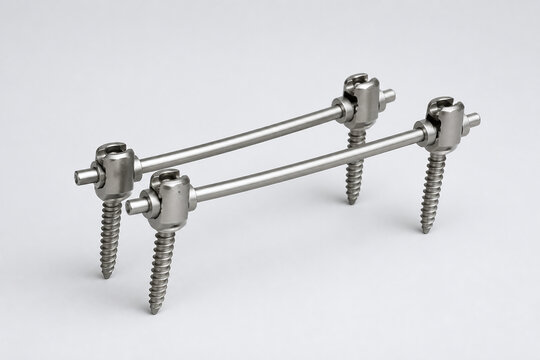 Spinal fixation pedicle screw and rod implant