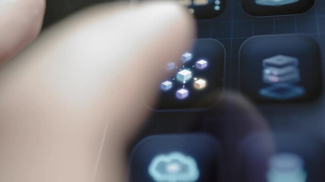 Chain mesh tile activates beneath fingertip gesture