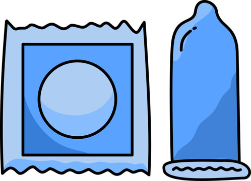blue condom box packaging and latex barrier product display