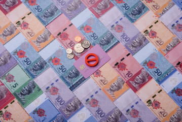 Blocking of a bank debit card, account, or bill, fraud, or bankruptcy. Blocking of a bank card © chernikovatv