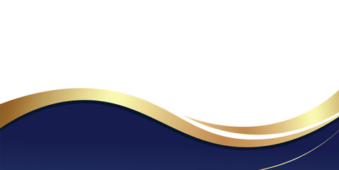 Obraz premium Blue and gold line minimalist wave Background. modern wave