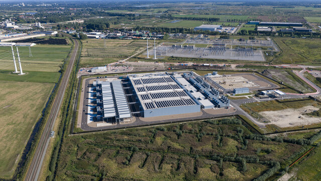 Aerial view of Data Center at Westpoort Groningen Netherlands