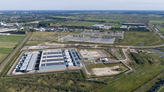 Aerial view of Data Center at Westpoort Groningen Netherlands