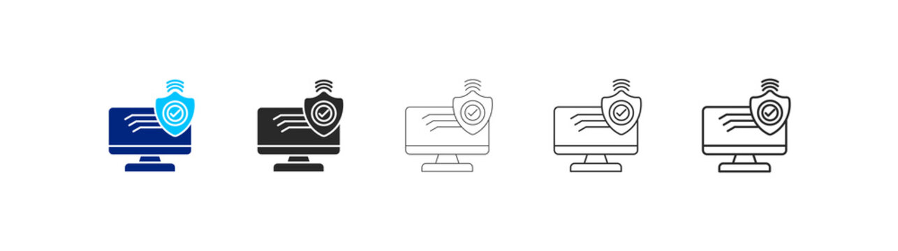 endpoint security icon pack in multiple styles. editable stroke