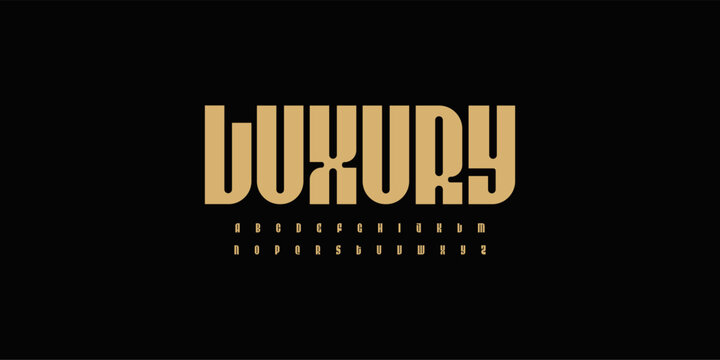 Luxury Font, Modern Alphabet Typeface With Geometric Art Deco Style, Premium Branding Letters For Logo Design. Luxury Fonts For Elite Branding. Vector Typeface.