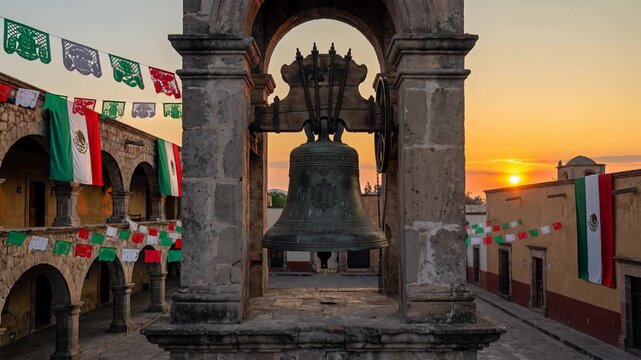 Historic Mexican Bell in Traditional Architecture and Cultural Setting