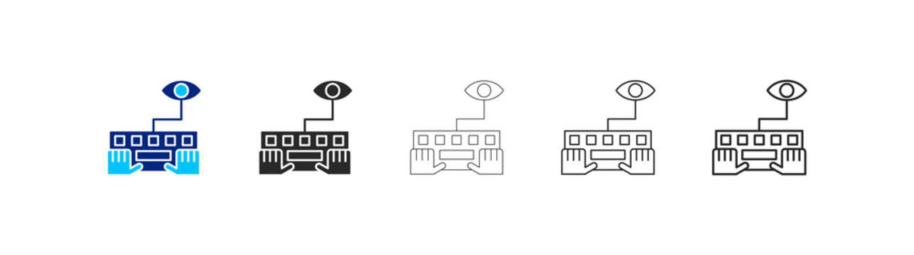 keylogger icon pack in multiple styles. editable stroke