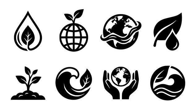 Eco Life Water and Earth Symbol Collection