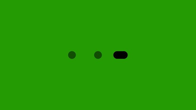 Morse Code Dot and Dash Animation, Minimalist Telecommunication Morse Symbol Icon, Vintage Signal Communication System, Minimal UI Motion Graphics Element on Green Screen Chroma Key
