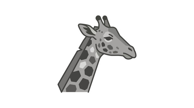 Profile of a giraffe head with brown spot patterns.