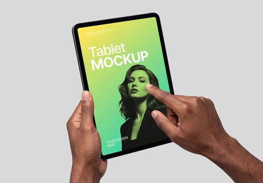 Tablet Screen Mockup with Hand