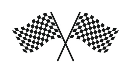 Obraz premium Crossed checkered racing flags vector isolated on white