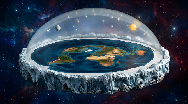 Frozen Earth Globe Surrounded by Outer Space and Stars