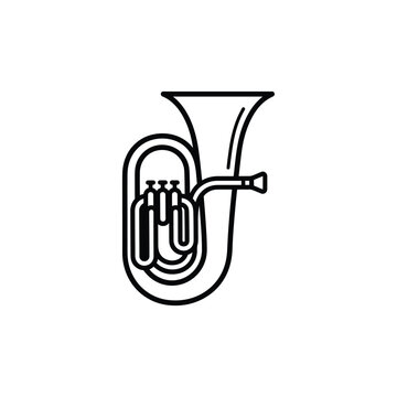 Tuba vector illustration of a vase with flowers
