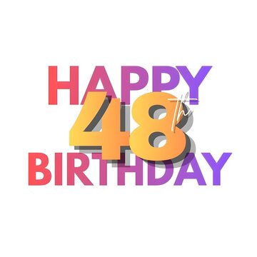 Colorful Happy 48th Birthday Greeting Card Design